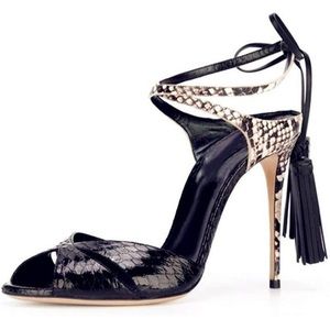Womens Snake skin tie up heel